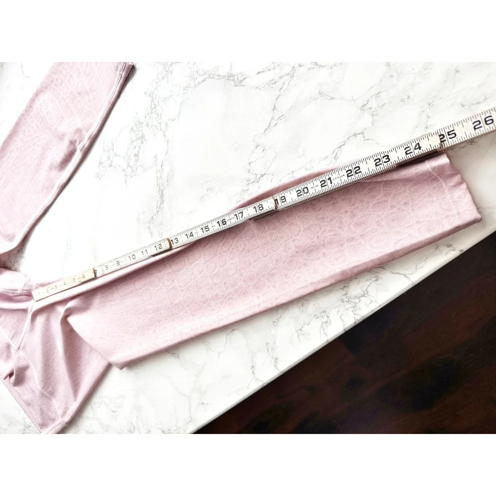 Varley Luna Legging Pink‎ Croc Embossed High Waist 7/8 Yoga Pants Size Small NWT